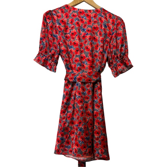 NEW Revolve x House of Harlow Aja Mini Dress Wrap Red Poppy Floral Medium - Picture 10 of 13